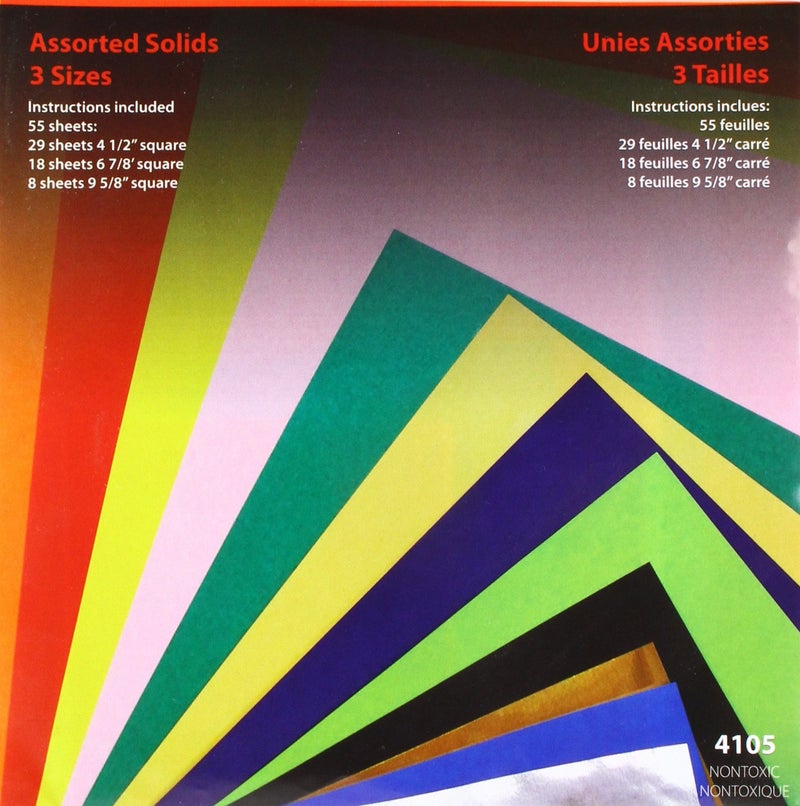 Y&C YAS4105 Fold EMS Solid Large Origami Paper, 55 Piece